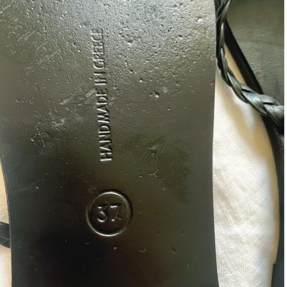 Ancient Greek Sandals Eleftheria Black Braided Leather Size 7 | Minimalist Black - Picture 8 of 11